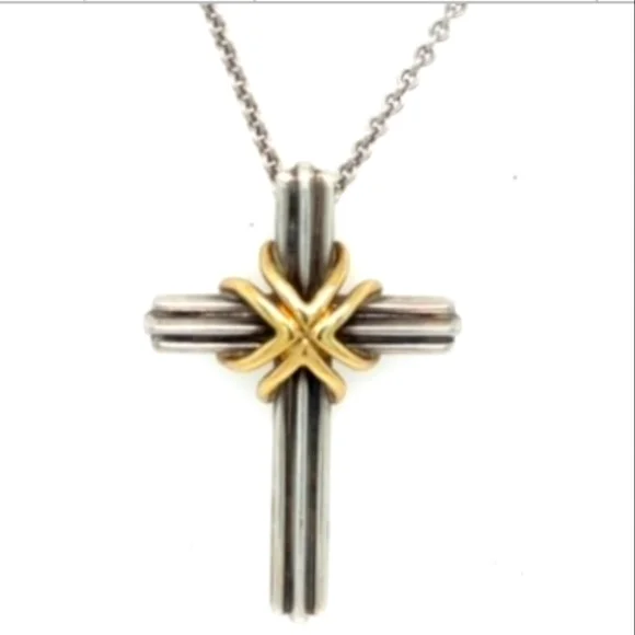 18K Men's Tiffany & Co. Sterling Silver Signature - Picture 1 of 4